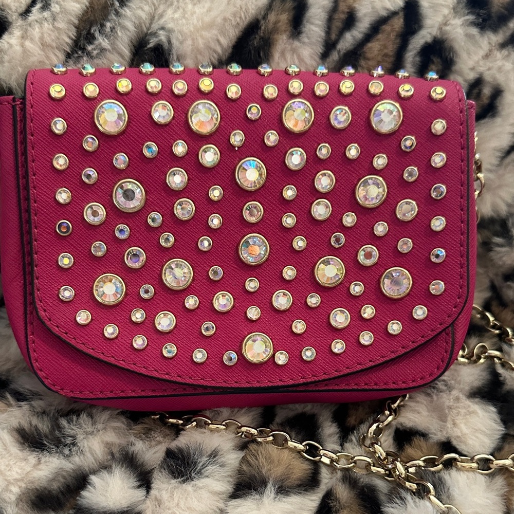 Juicy Couture Fuchsia Studded Crossbody Bag